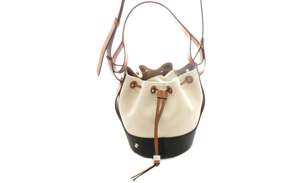 Loewe Bunny Balloon Bag Basket Beige Cream Black